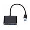 Adapter USB 3.0 JWD na HDMI, VGA, AUDIO, 3 u 1 crni.